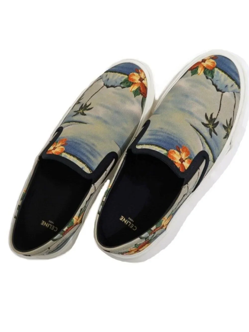 Celine Slip-Ons Tropical Pattern Gray Shoes Apparel Size 43